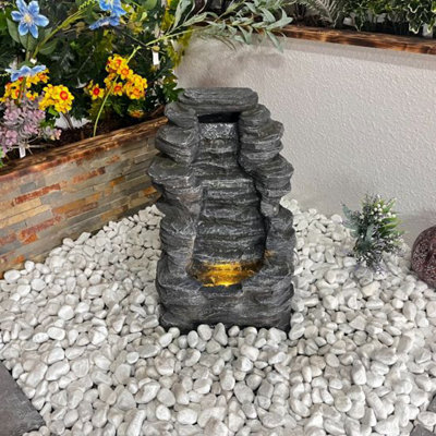 Mini Rock Cascade Rock Effect Water Feature with Cover