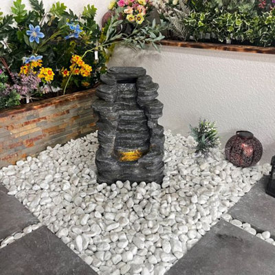 Mini Rock Cascade Rock Effect Water Feature with Cover