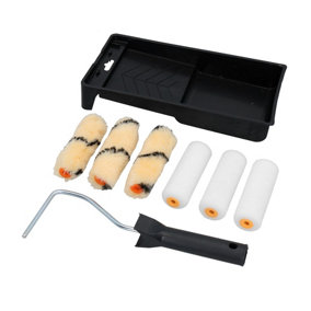 Mini Roller Tray Kit for Gloss and Emulsion Paints 6 Sleeves Painting Decorating