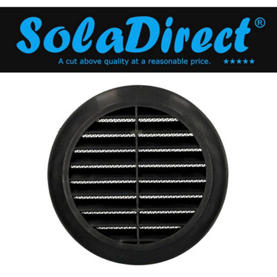 Mini Round Air Vent Grille 70mm Ventilation Cover with Flange and Fly Screen (Black)