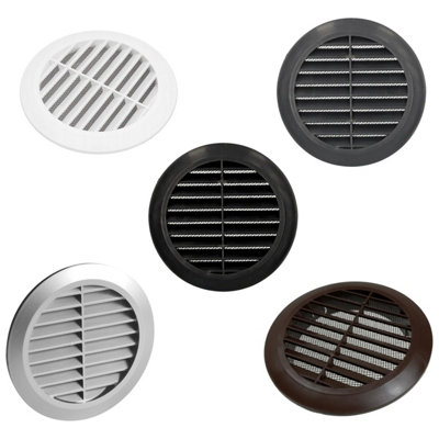 Mini Round Air Vent Grille 70mm Ventilation Cover with Flange and Fly Screen (Black)