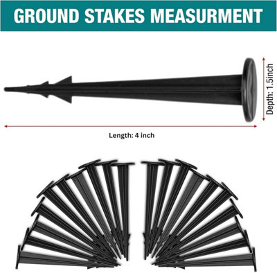 Mini Securing Pegs Pack of 100-Heavy-Duty Ground Pegs for Securing Landscape Fabric - Durable Weed Membrane Pegs Plastic Pegs - 5
