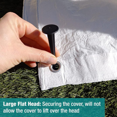Mini Securing Pegs Pack of 100-Heavy-Duty Ground Pegs for Securing Landscape Fabric - Durable Weed Membrane Pegs Plastic Pegs - 6