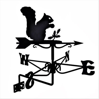 Mini Squirrel Weathervane - Steel - L38 x W38 x H49 cm - Black