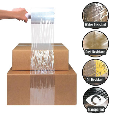 Mini Stretch Wrap Clear Shrink Film Handheld Pallet Rolls 100mm x 150m ...