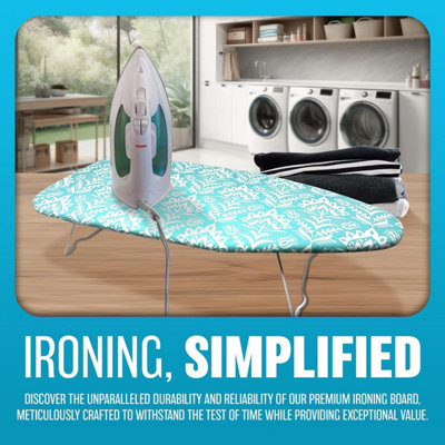 Mini Tabletop Ironing Board - Ironing Laundry Clothes - Adjustable Height, 100% Cotton Cover, Steel Net Board, Sewing Accessory