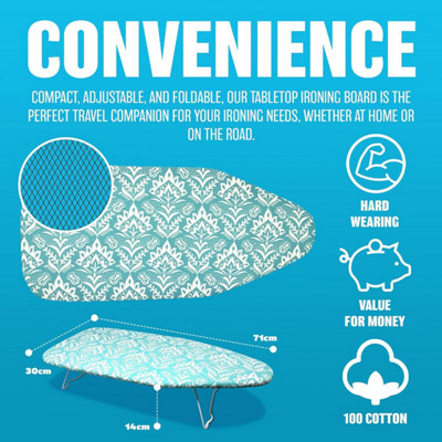 Planche à Repasser Mini Pliable – Pour Cols, Manches, Ourlets – 26,5 X 10,5 Cm – Idéale Voyage Et Maison
