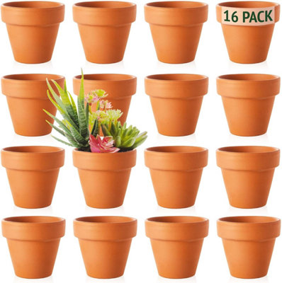 Mini Terracotta Plant Pots - 16 Pack 4.5cm Clay Pots for Succulents ...