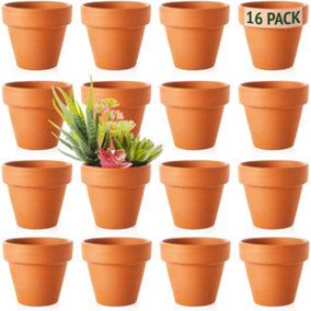 Mini Terracotta Plant Pots - 16 Pack 4.5cm Clay Pots for Succulents, Flowers, Crafts, and Decor