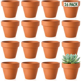 Mini Terracotta Plant Pots (5cm) Small Clay Plant Pots for Flowers, Herb Planters, Seeds and Décor (16 Pack)