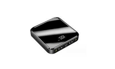 Mini Travel Dual-Port 10000mAh Power Bank- Black