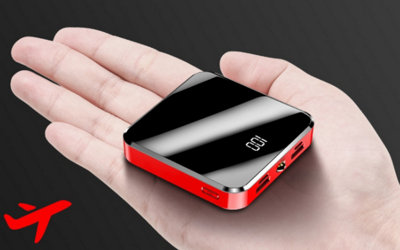 Mini Travel Dual-Port 10000mAh Power Bank- Black - 3