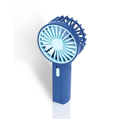 Mini USB Rechargeable Handheld Fan with 2 Speeds & Strap - Compact & Portable Pocket Bag Sized Personal Cooling Fan - Blue Price Comparisons | Compare The Build
