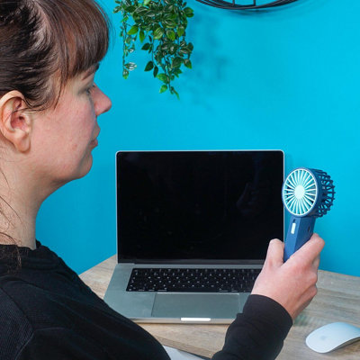 Mini USB Rechargeable Handheld Fan with 2 Speeds & Strap - Compact ...