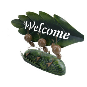 Miniature Life Metal Ant Welcome Trio Garden Home Gift Ornament 6x23x34cm