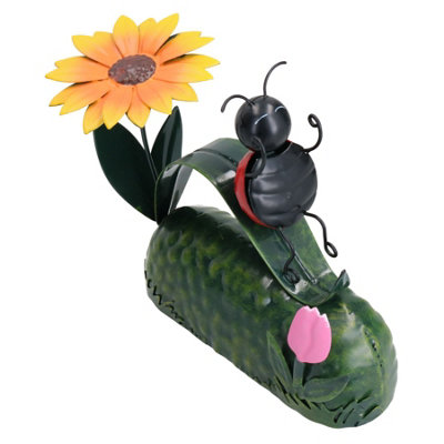 Miniature Life Metal Ladybird Slide Garden Home Gift Ornament 5x15x17cm