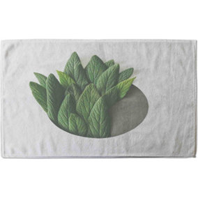 Minimal Green Leaves (Bath Towel) / Default Title