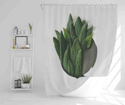 Minimal Green Leaves Shower Curtain / Default Title Price Comparisons | Compare The Build
