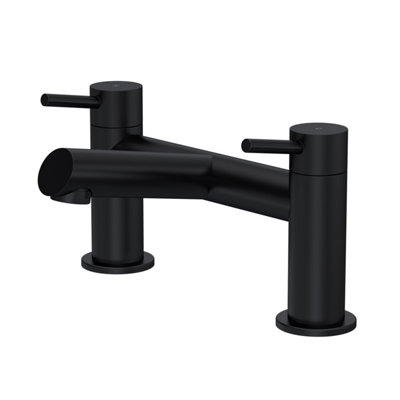 Minimalist Deck Mounted Bath Filler Tap - Matt Black - Balterley