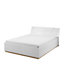 Minimalist Futura Ottoman Bed in White Gloss & Oak Riviera (W1470mm x H890mm x D2190mm) - EU Double Size with Under-Bed Storage