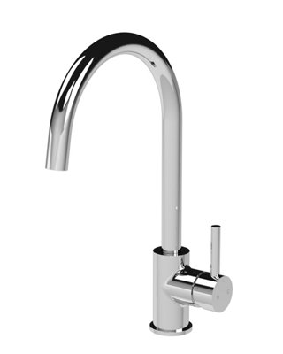 Minimalist Kitchen Mono Mixer Tap with 1 Lever Handle, 436mm - Chrome