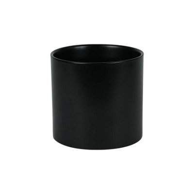 Minimalist Matte Black Ceramic Indoor Plant Cachepot Pot - (H13 x W13.5cm)
