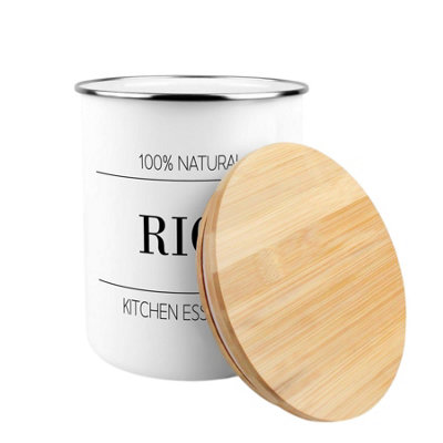 Minimalist Rice Canister - Modern Black & White Home/Kitchen Large ...
