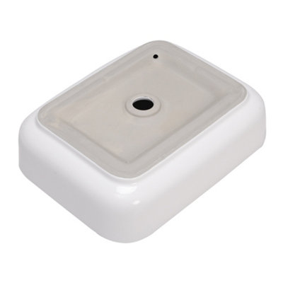 Minimalist White Rectangle Ceramic Bathroom Counter Top Basin Wash Sink W 500mm x D 400mm