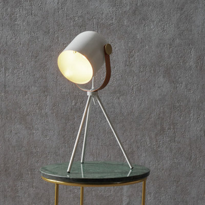 Minimalist White Tripod Table Lamp For Living Room