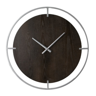 Minimalist Wood & Silver Wall Clock - 4