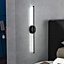 Minimalistic Linear Long Strip Aluminum LED Wall Light for Bedroom Corridor Stairs White Light 60cm