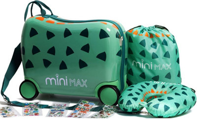 MiniMax Kids Ride On Suitcase Set 29L EasyJet Cabin Size Green