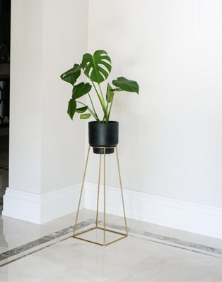 Minimo Plant Stand in Gold H40Cm D21Cm