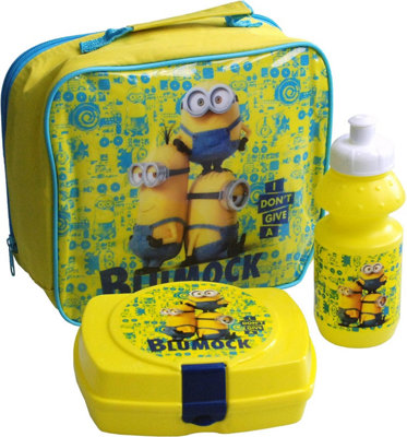 Minions 3PC Lunch Bag Set with Sandwich Box Drinks Bottle