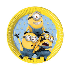 Minions Paper Party Plates (Pack of 8) Yellow/Blue (One Size)