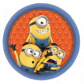 Minions Paper Party Plates (Pack of 8) Yellow/Red/Blue (One Size)