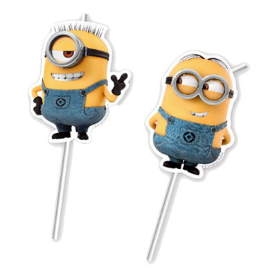 Minions Printed Straw (Pack of 6) Yellow/Blue (One Size)