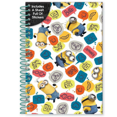 Minions Soft Cover A5 Wirebound Notebook Set Multicoloured (One Size)