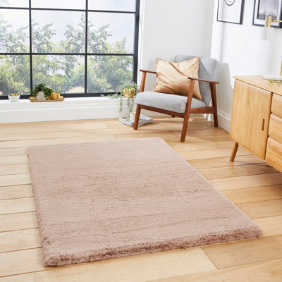 Mink Modern Plain Shaggy Easy to Clean Rug for Living Room and Bedroom-80cm X 150cm