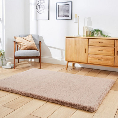 Mink Modern Plain Shaggy Easy to Clean Rug for Living Room and Bedroom-80cm X 150cm