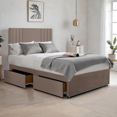 Mink Plush Sawana 4FT Small Double Bed with 20 Inch Headboard with ...