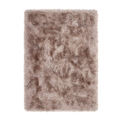 Mink Shaggy Rug, Anti-Shed Plain Rug, Luxurious Modern Rug for Bedroom, Living Room, & Dining Room-43 X 43cm (Cushion)