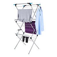 Minky 3 Tier Folding Clothes Airer 21M Drying Space Holds 12 Hangers