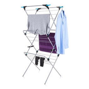 Minky 3 Tier Folding Clothes Airer 21M Drying Space Holds 12 Hangers