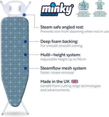 Minky Expert Blue Ironing Board 122 x 38 cm