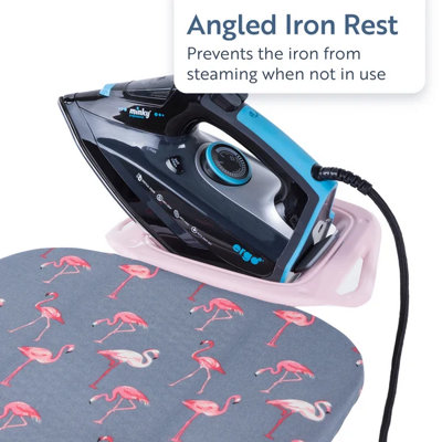 Minky Flamingo Pink Ironing Board - 122 x 38cm, Ironing Board Cover Included, UK Made