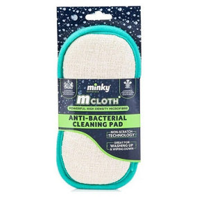 Minky M Cloth Antibacterial Cleaning Pad White/Green (One Size)