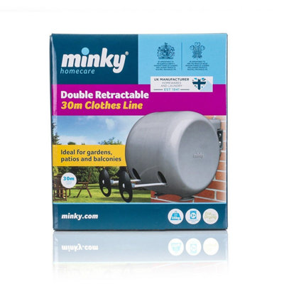 Minky Retractable Duo Reel Washing Line, Grey