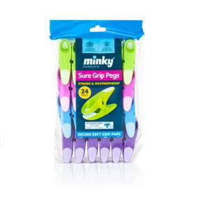 Minky Sure Grip Laundry Pegs (Pack Of 24) Multicoloured (One Size)