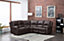 Minnesota Brown Leather Reclining Corner Sofa 5 Seater Manual Recliner Comfortable Padded Arms